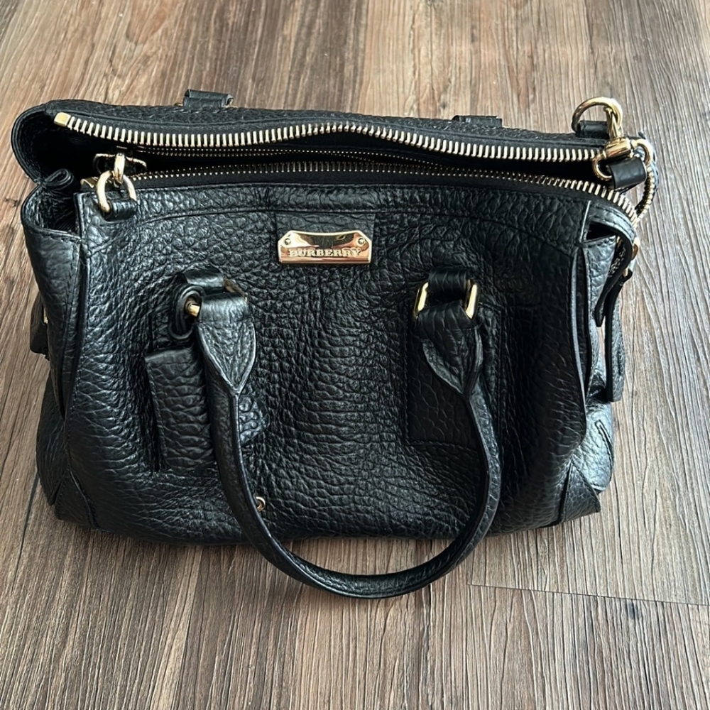 Burberry Black Leather Tote Bag